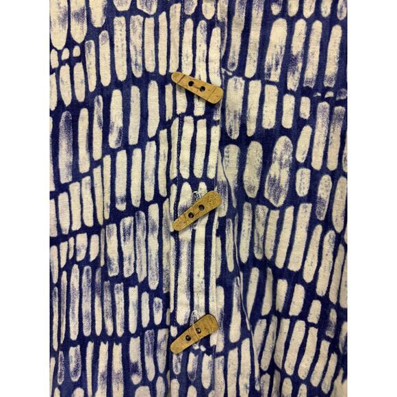 Ali Miles Linen Blend Printed Button Front Tunic Size Medium - Picture 4 of 7